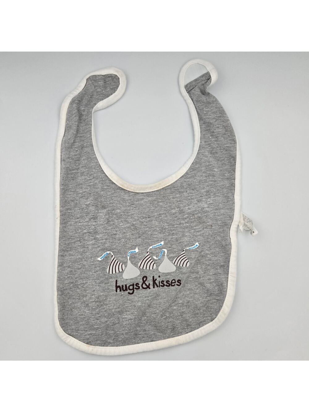 Hershey's Hugs and Kisses Baby Bib Gray Unisex Rabbit Skins Brand
